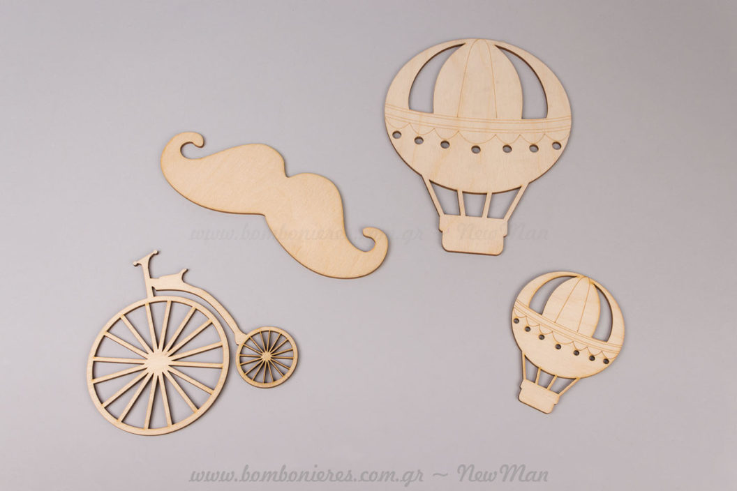 Μουστάκι, ποδήλατο, αερόστατα ξύλινα