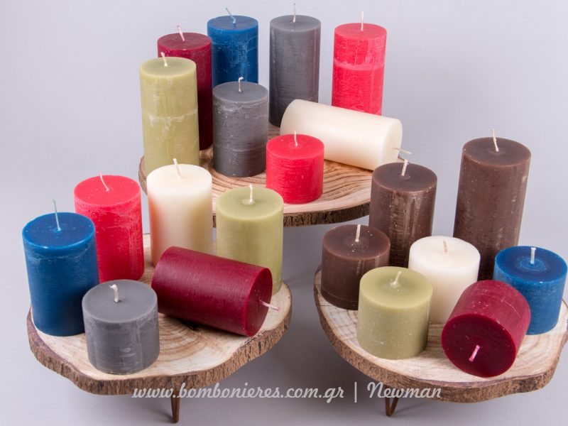 Αρωματικά χειροποίητα κεριά aromatika rustic handmade keria 3 megethi