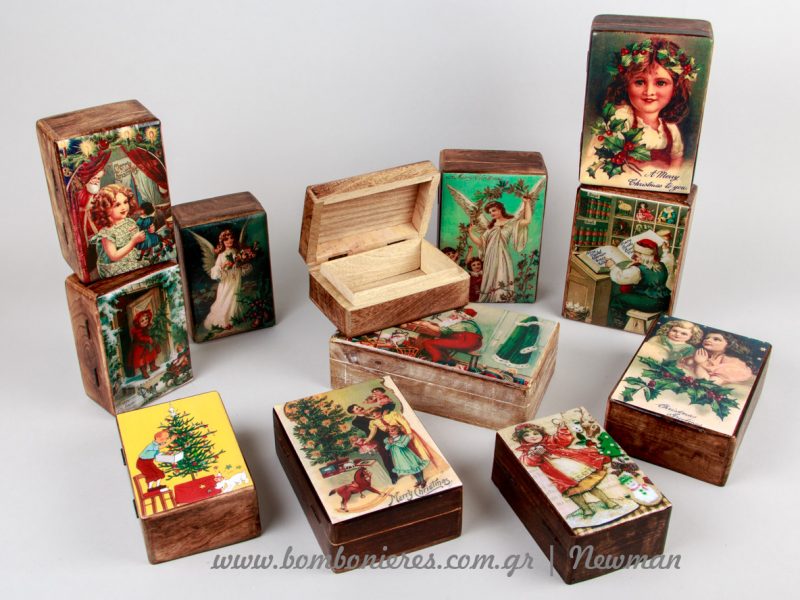 ξύλινα κουτιά χριστουγεννιάτικα xilina koutia xristougenniatika handmade
