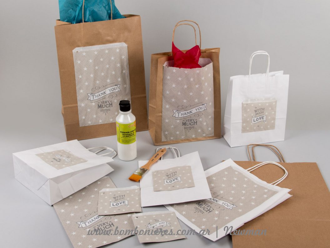 Χάρτινες συσκευασίες με τσάντες και σακούλες paper bags grey quotes DIY