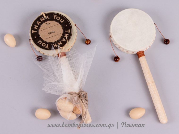 Μπομπονιέρες με τύμπανα rattle drums