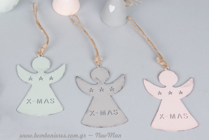 Κρεμαστά μεταλλικά αγγελάκια XMAS.